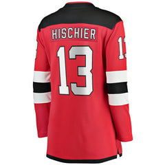 NHL Nico Hischier New Jersey Devils Fanatics Women's Captain Patch Home Breakaway Jersey - Red