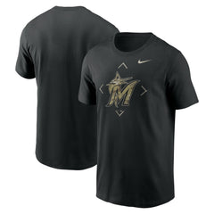 Miami Marlins Nike Camo Logo T-Shirt - Black T-shirts