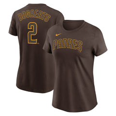 Xander Bogaerts San Diego Padres Nike Women's Name & Number T-Shirt - Brown T-shirts