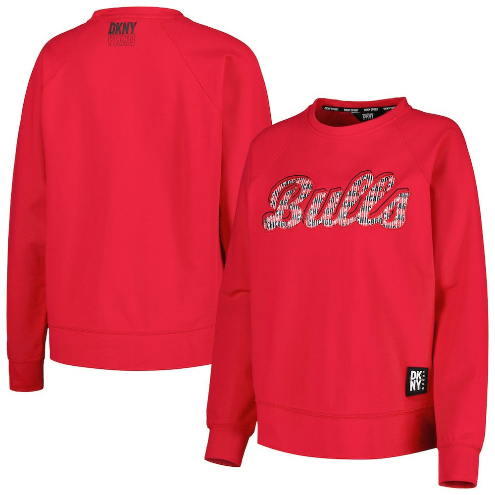 Chicago Bulls DKNY Sport Women's Regina Raglan Pullover Sweatshirt Red