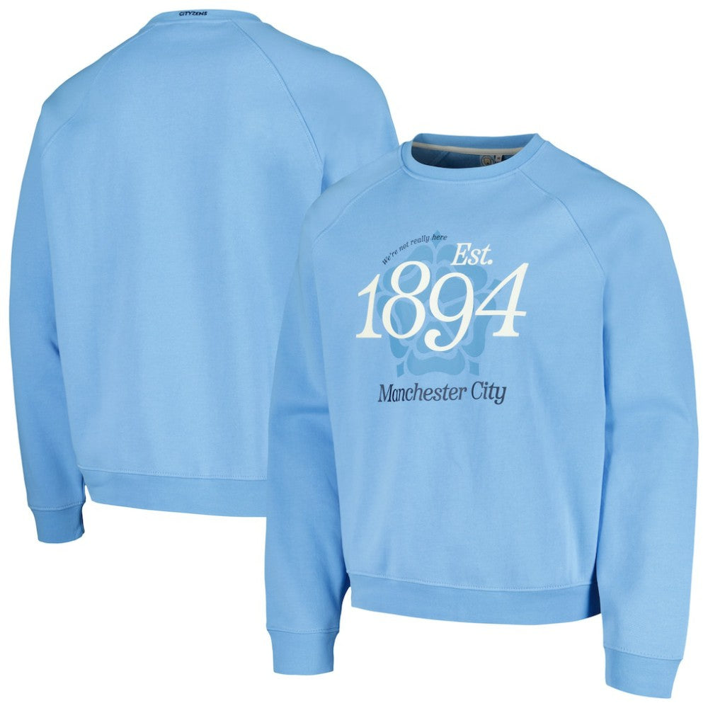 Manchester City Foundation Oversized Raglan Pullover Sweatshirt Sky Blue