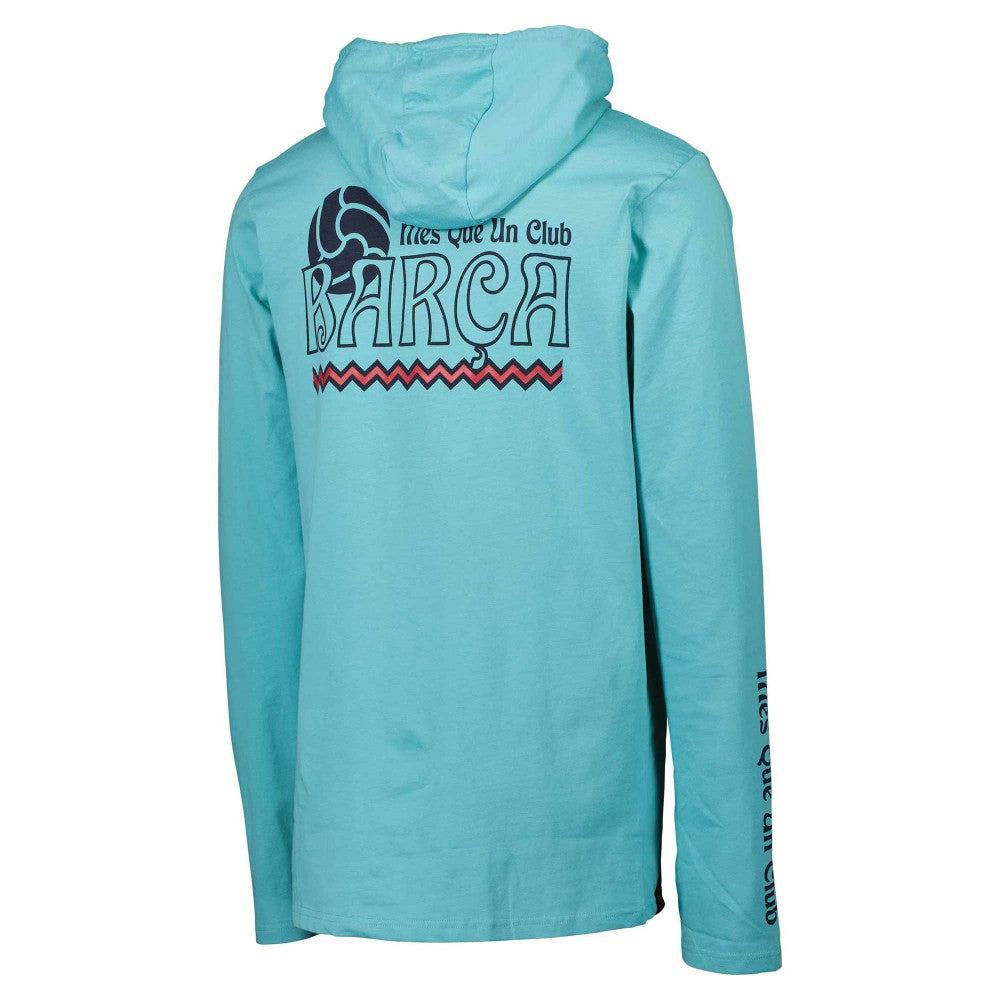 Barcelona Long Sleeve Hoodie T-Shirt Teal sale