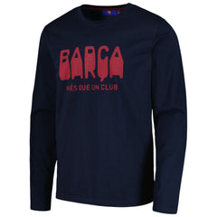 Barcelona Heavy Long Sleeve T-Shirt Navy