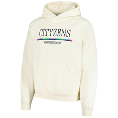 Manchester City Team Stripe Oversized Pullover Hoodie Cream