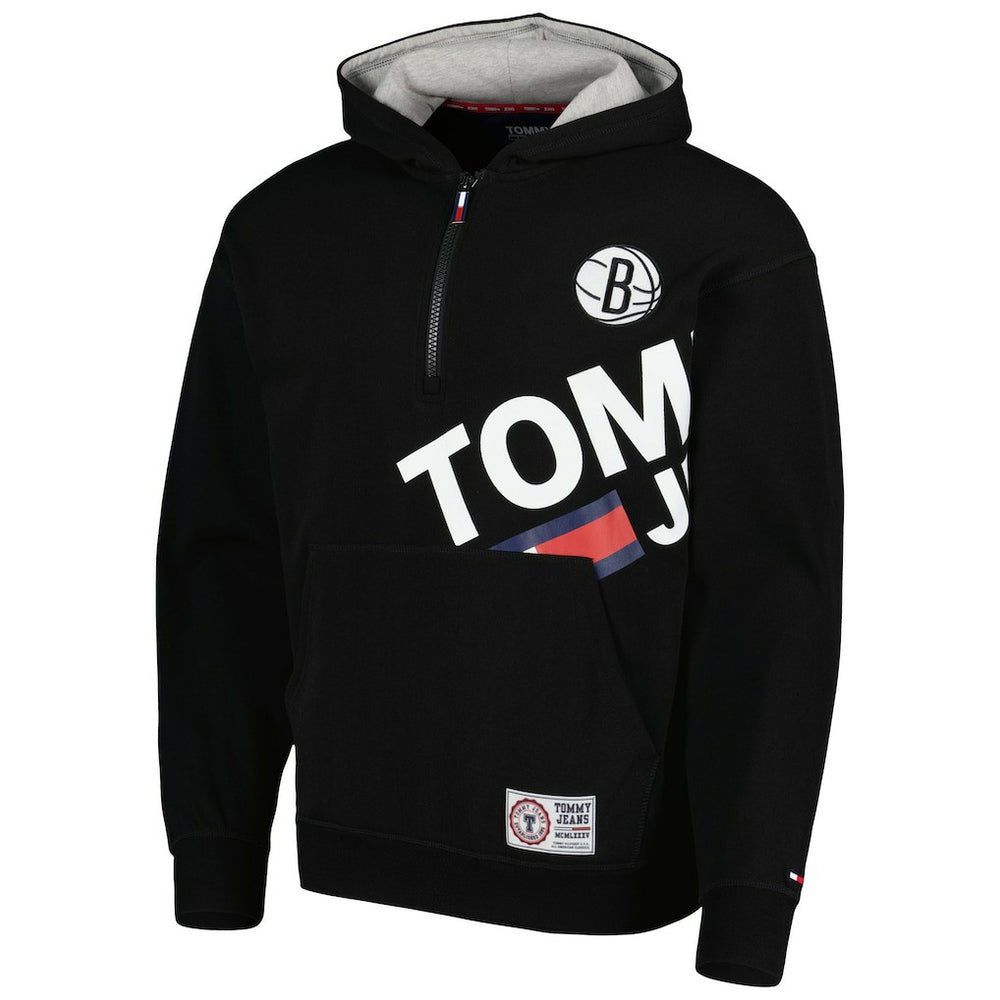Brooklyn Nets Tommy Jeans Bernard Half-Zip Hoodie Black