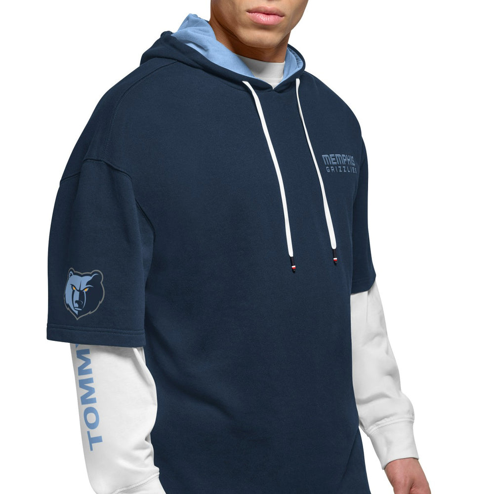 Memphis Grizzlies Tommy Jeans Matthew 2-In-1 T-Shirt & Hoodie Combo Set Navy/White