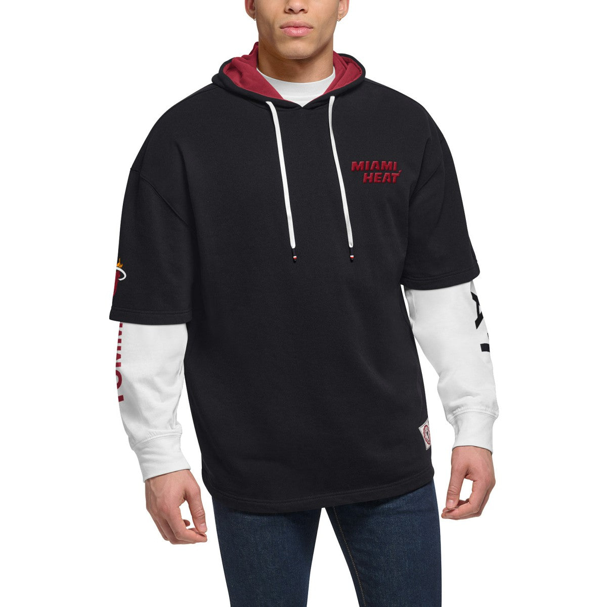 Miami Heat Tommy Jeans Matthew 2-In-1 T-Shirt & Hoodie Combo Set Black/White