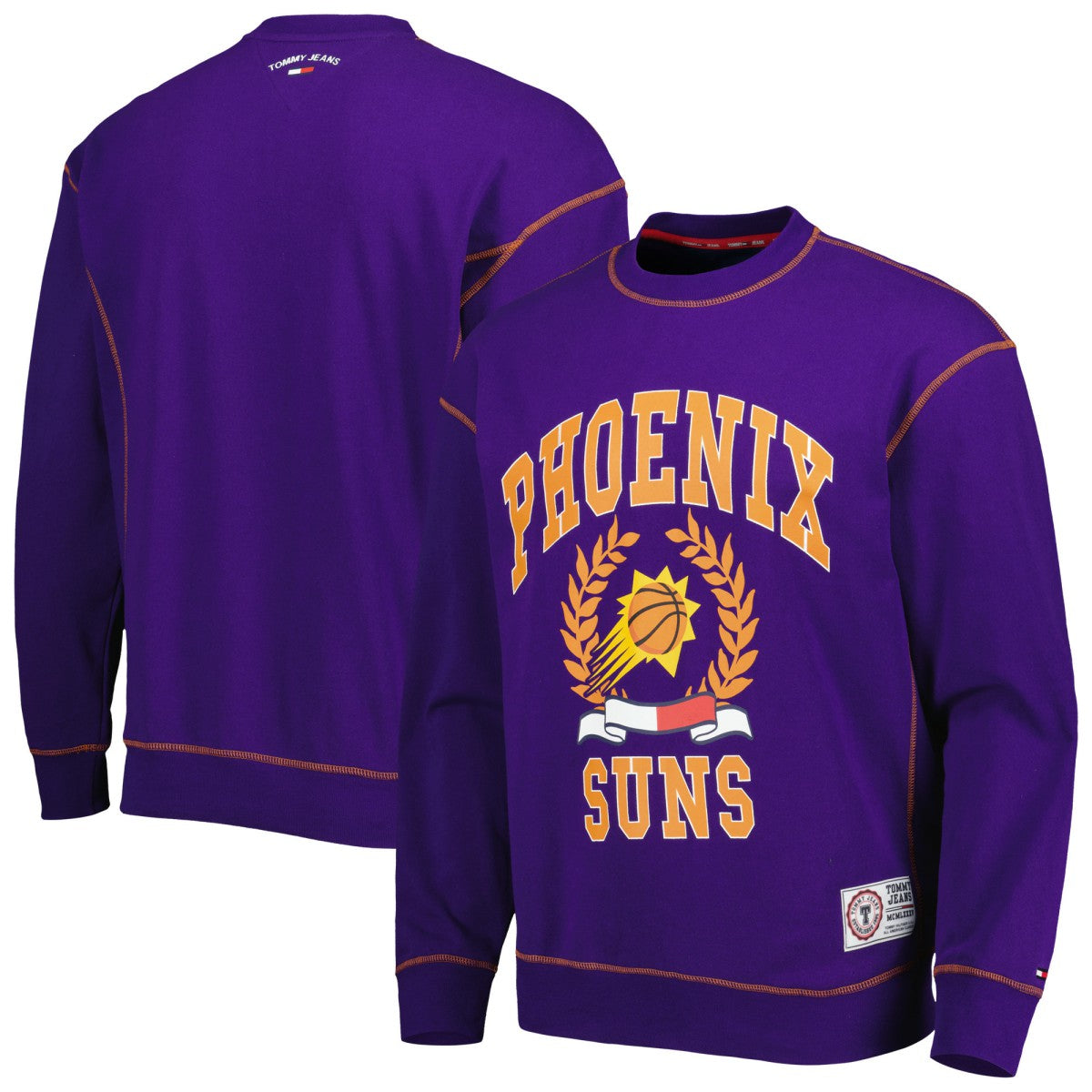 Phoenix Suns Tommy Jeans Peter French Terry Pullover Crew Sweatshirt Purple