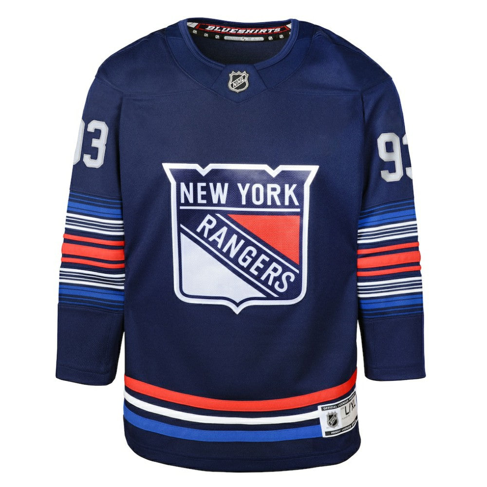 NHL Mika Zibanejad New York Rangers Youth Alternate Premier Player Jersey - Navy