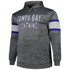 NHL Tampa Bay Lightning Big & Tall Stripe Pullover Hoodie - Heather Charcoal