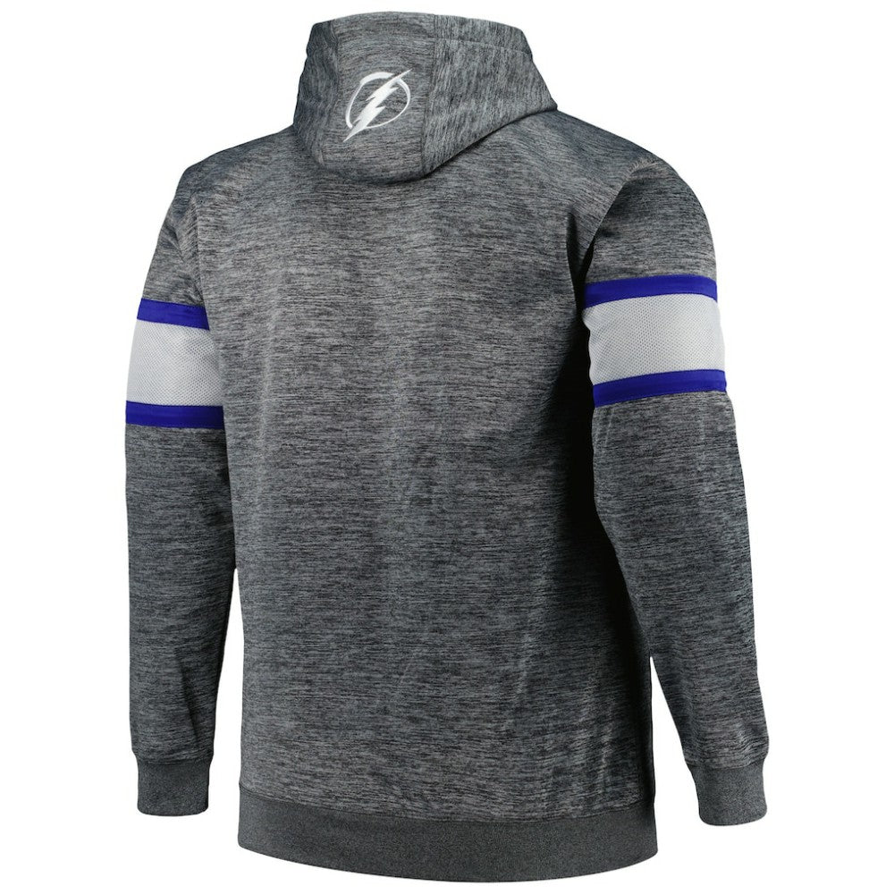 NHL Tampa Bay Lightning Big & Tall Stripe Pullover Hoodie - Heather Charcoal
