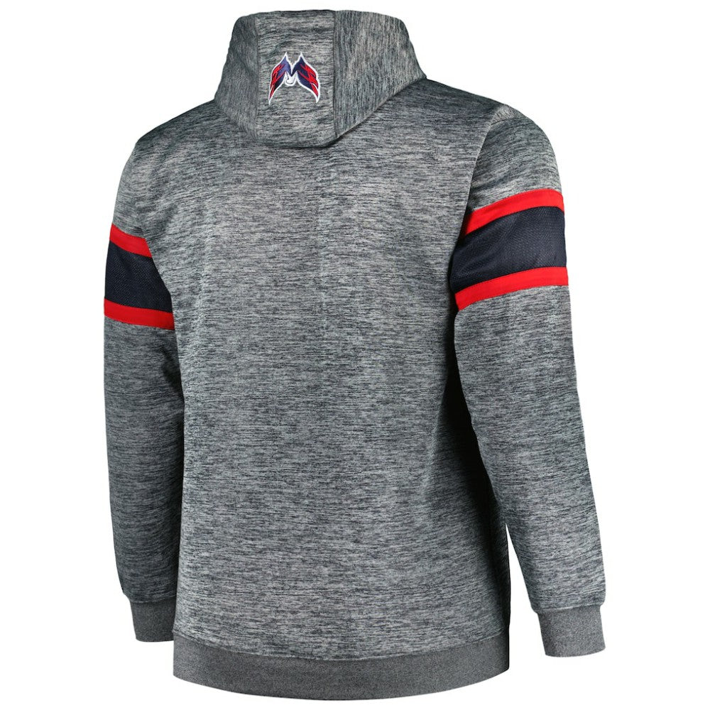 NHL Washington Capitals Big & Tall Stripe Pullover Hoodie - Heather Charcoal