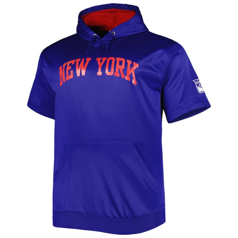 NHL New York Rangers Big & Tall Logo Short Sleeve Hoodie - Royal