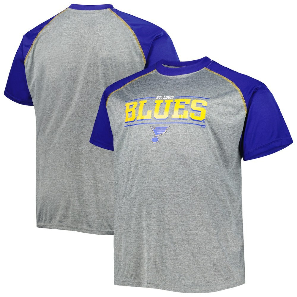 NHL St. Louis Blues Big & Tall Logo Raglan T-Shirt - Heather Gray