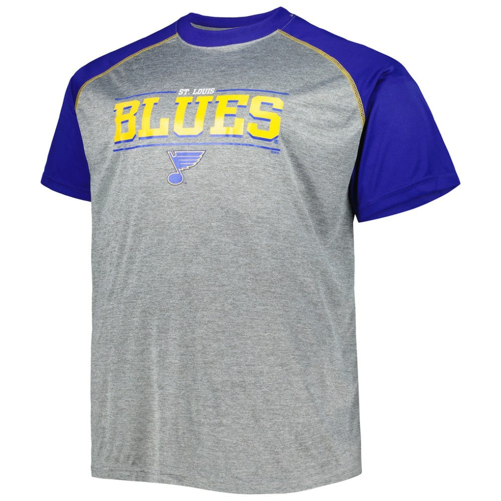 NHL St. Louis Blues Big & Tall Logo Raglan T-Shirt - Heather Gray