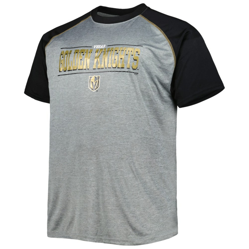NHL Vegas Golden Knights Big & Tall Logo Raglan T-Shirt - Heather Gray