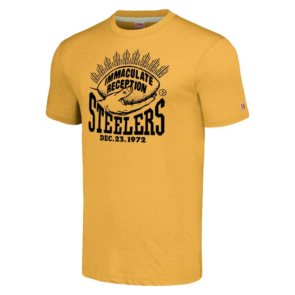 Franco Harris Pittsburgh Steelers Homage Immaculate Reception T-Shirt Gold