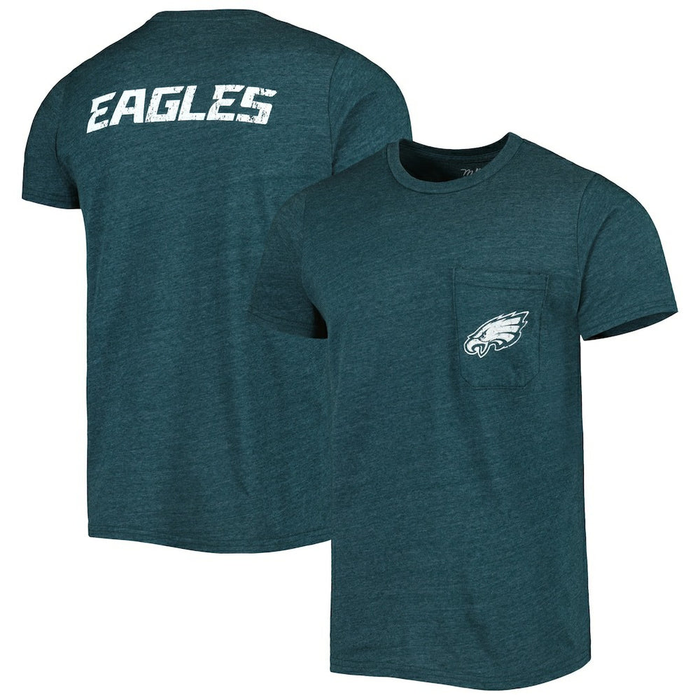Philadelphia Eagles Majestic Threads Tri-Blend Pocket T-Shirt Midnight Green
