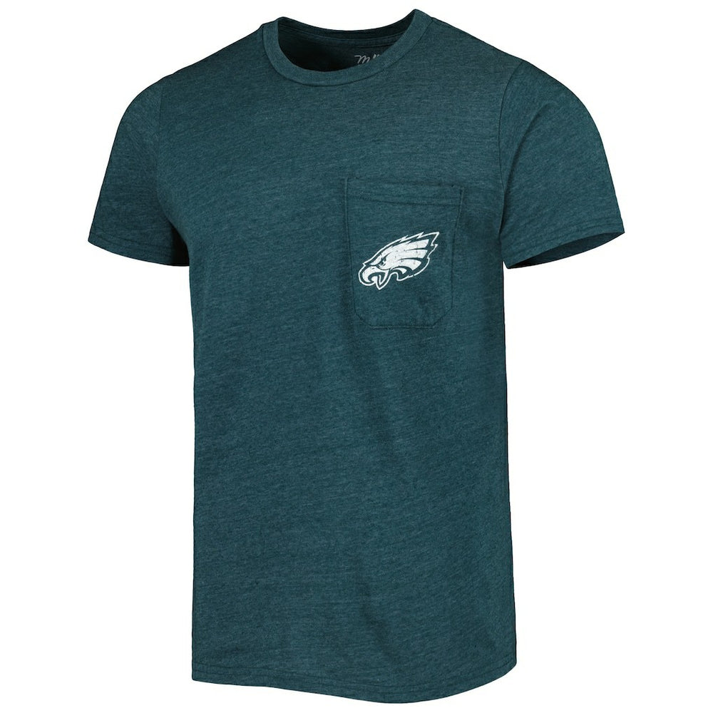 Philadelphia Eagles Majestic Threads Tri-Blend Pocket T-Shirt Midnight Green