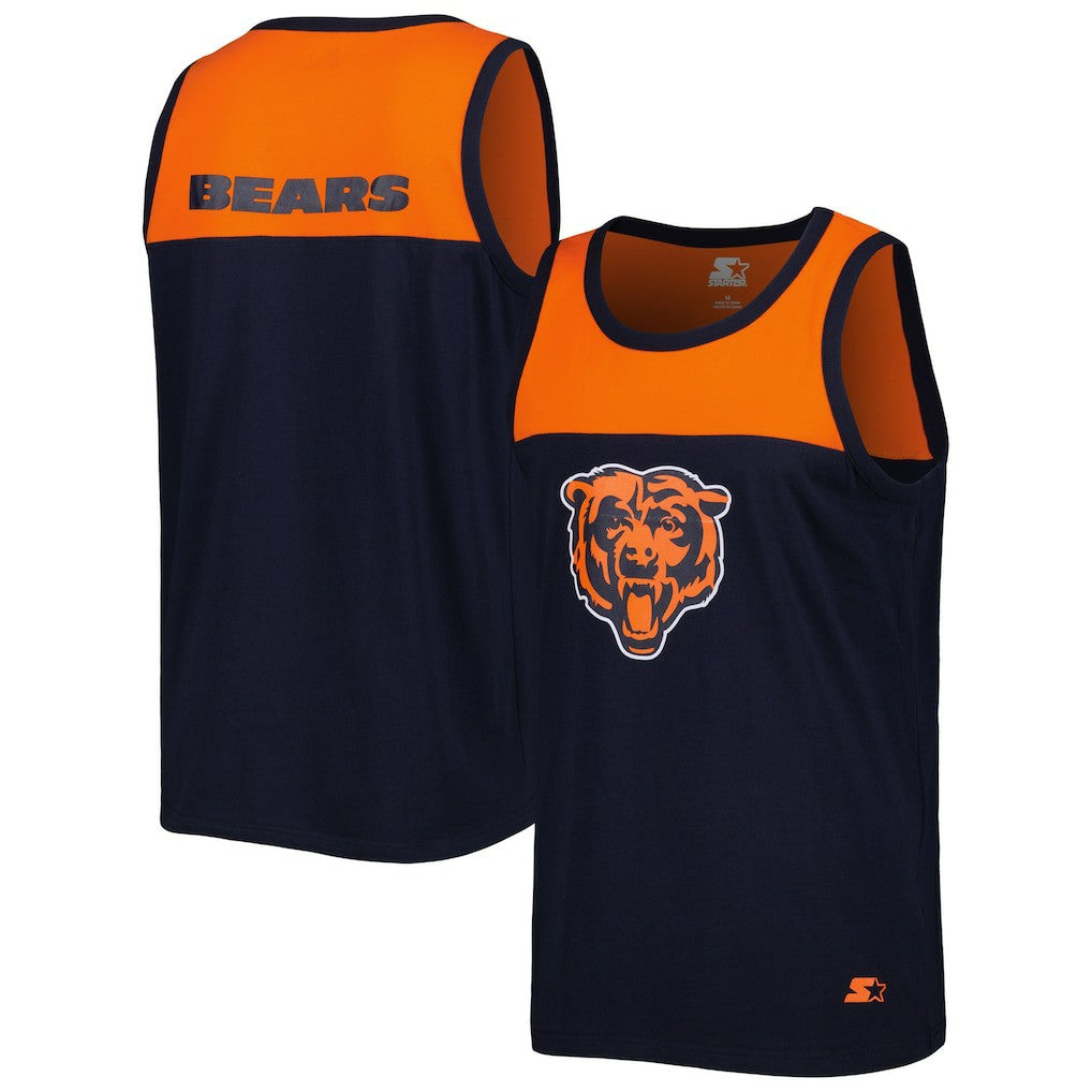 Chicago Bears Starter Logo Touchdown Fashion Tank Top Navy/Orange