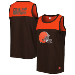 Cleveland Browns Starter Logo Touchdown Fashion Tank Top Brown/Orange