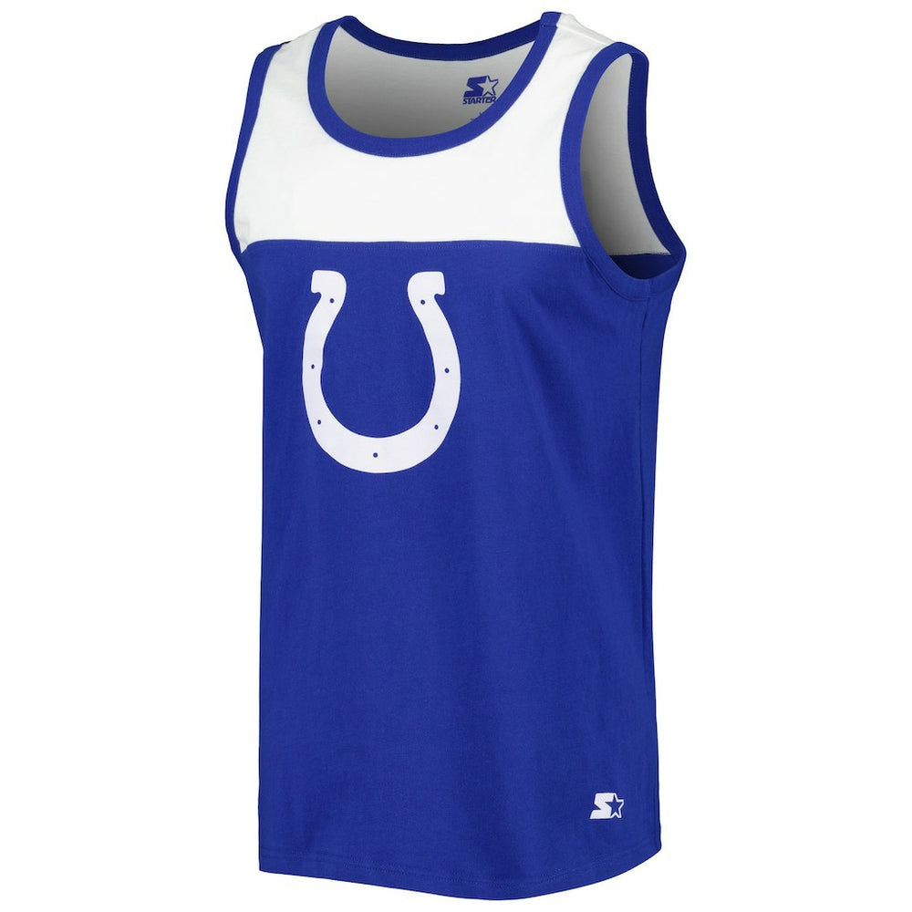 Indianapolis Colts Starter Logo Touchdown Fashion Tank Top Royal/White