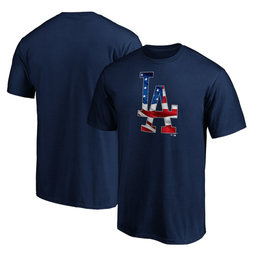 Los Angeles Dodgers Team Banner Wave T-Shirt - Navy T-shirts