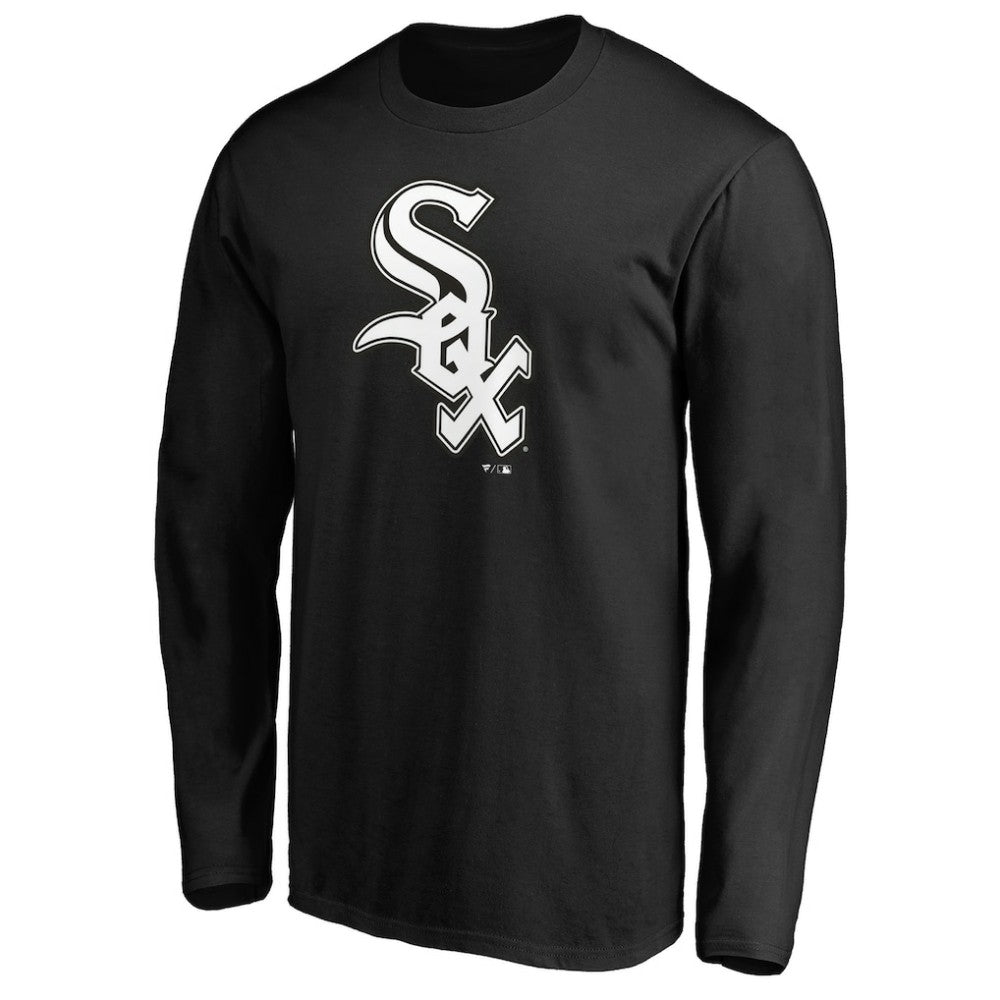 Chicago White Sox Team Official Logo Long Sleeve T-Shirt - Black T-shirts
