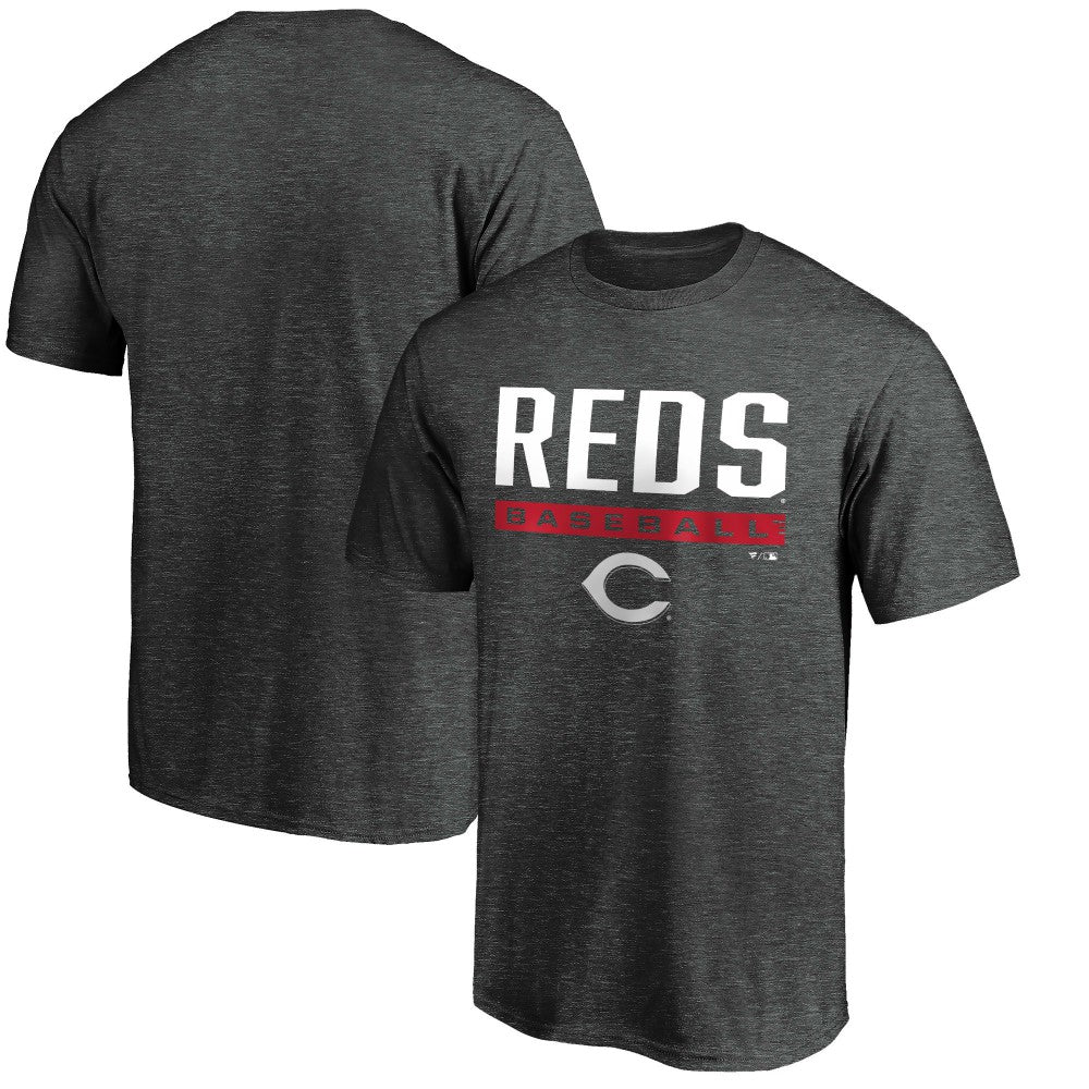 Cincinnati Reds Team Win Stripe T-Shirt - Charcoal T-shirts