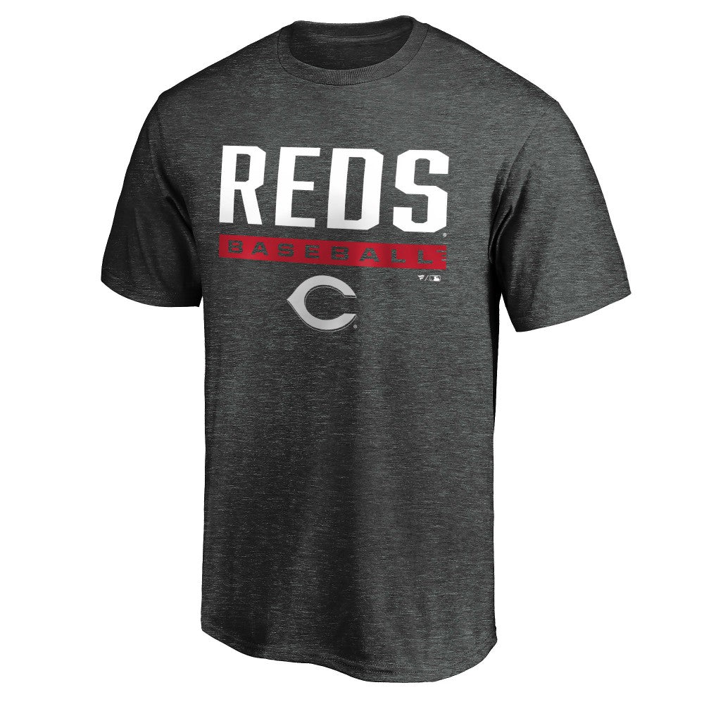 Cincinnati Reds Team Win Stripe T-Shirt - Charcoal T-shirts