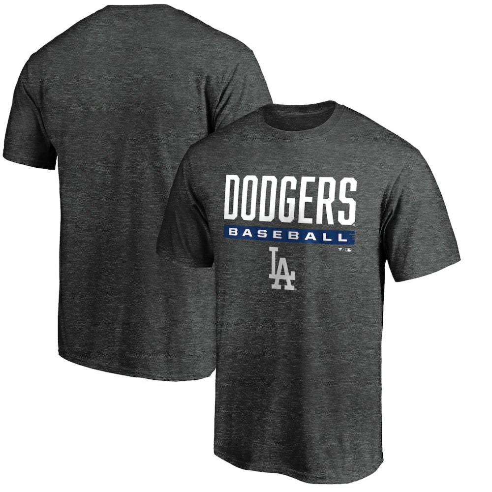 Los Angeles Dodgers Team Win Stripe T-Shirt - Charcoal T-shirts