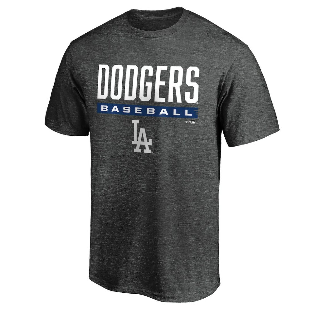 Los Angeles Dodgers Team Win Stripe T-Shirt - Charcoal T-shirts