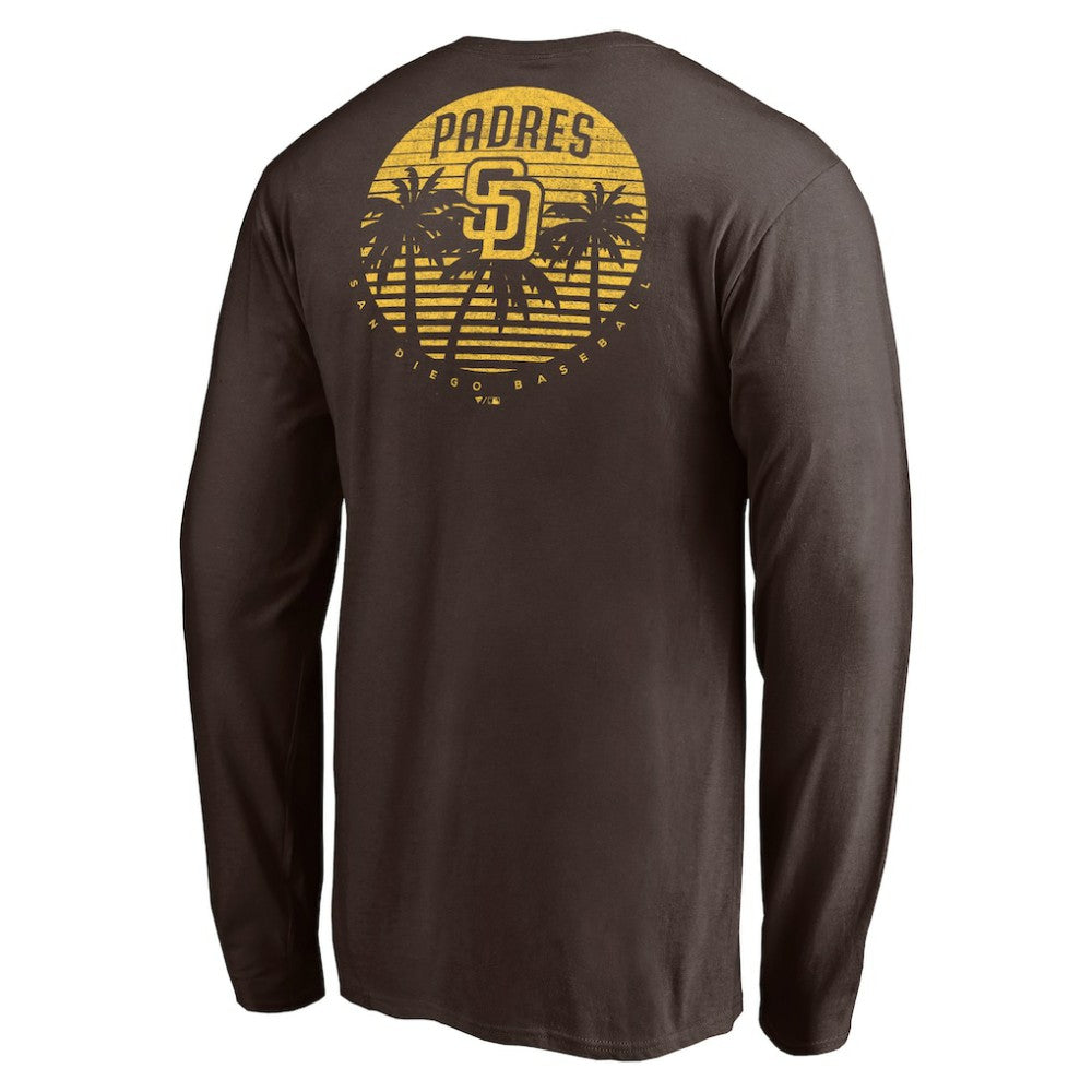 San Diego Padres Team Hometown Collection Palm Sunset Long Sleeve T-Shirt - Brown T-shirts