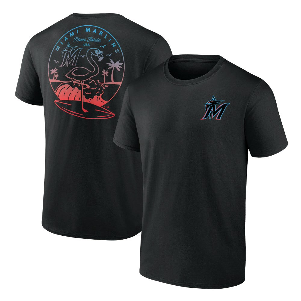 Miami Marlins Team Hometown Collection Surf's Up T-Shirt - Black T-shirts