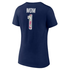 Boston Red Sox Women's Team Logo Mother's Day V-Neck T-Shirt - Navy T-shirts