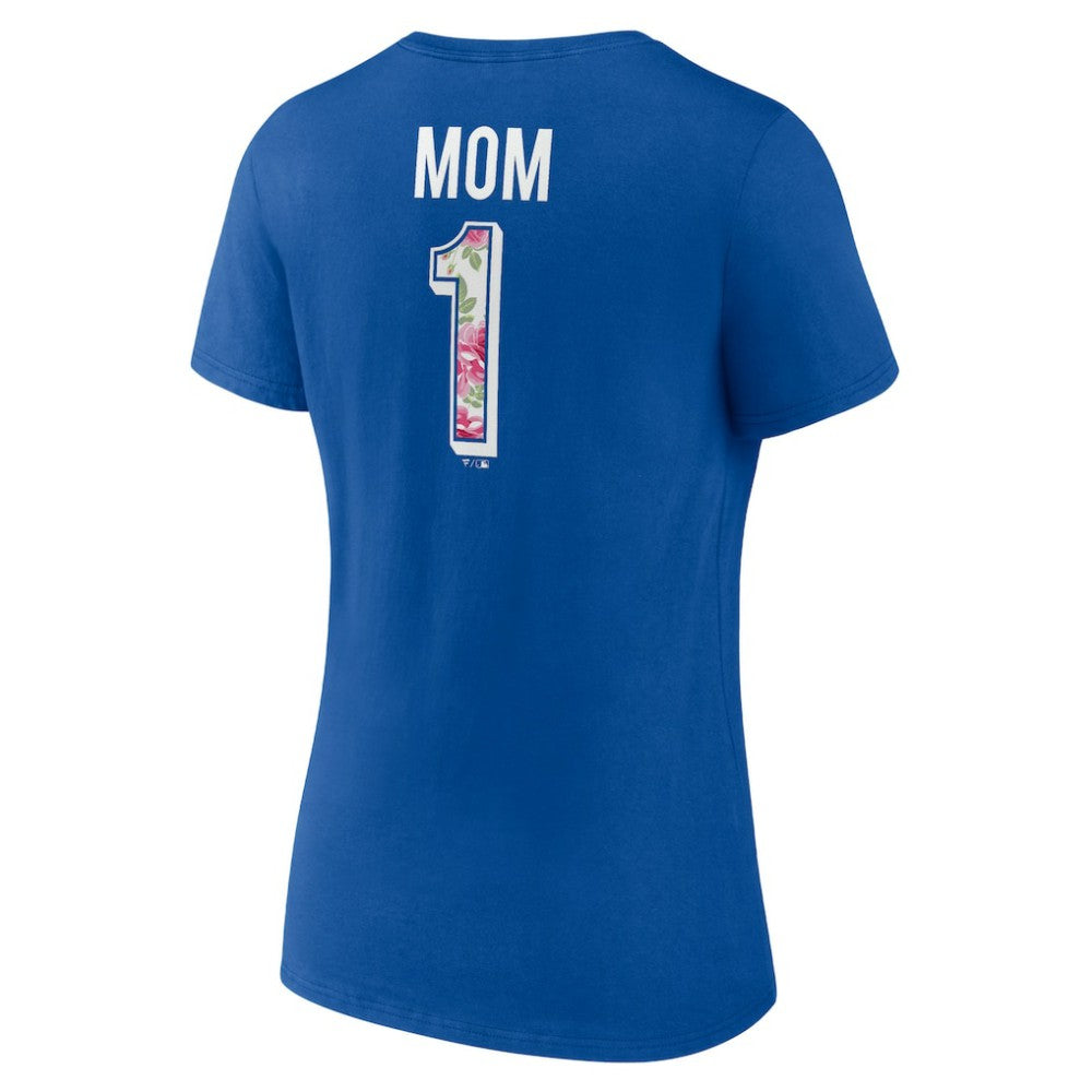 Los Angeles Dodgers Women's Team Logo Mother's Day V-Neck T-Shirt - Royal T-shirts