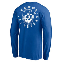 Los Angeles Dodgers Team Hometown Collection Sugar Skull Long Sleeve T-Shirt - Royal T-shirts