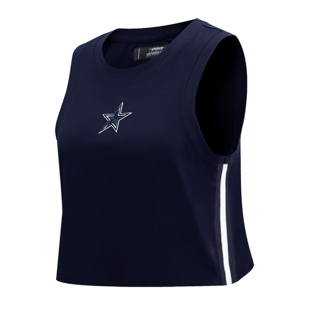 Dallas Cowboys Pro Standard Women's Ombre Wordmark Classic Cropped Tank Top Navy