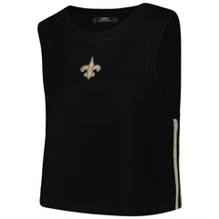 New Orleans Saints Pro Standard Women's Ombre Wordmark Classic Cropped Tank Top Black