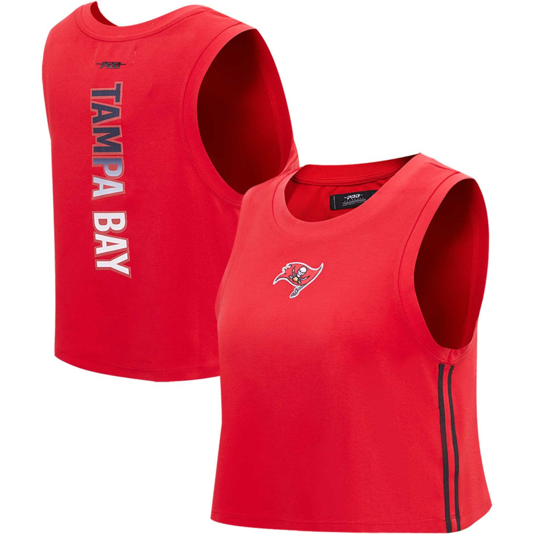 Tampa Bay Buccaneers Pro Standard Women's Ombre Wordmark Classic Cropped Tank Top Red