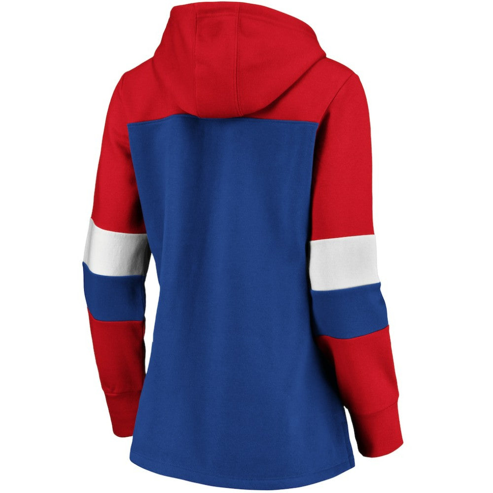 Chicago Cubs Women's Plus Size Colorblock Pullover Hoodie - Royal Hoodies