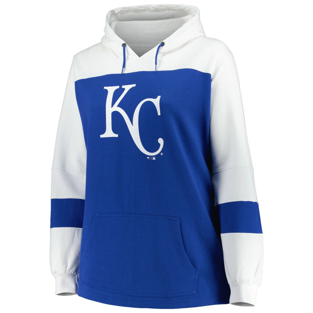 Kansas City Royals Women's Plus Size Colorblock Pullover Hoodie - Royal Hoodies