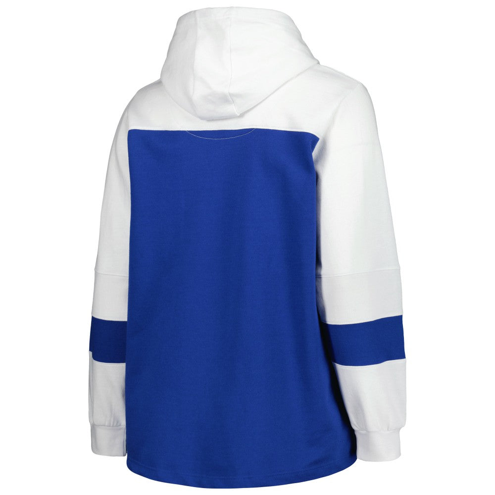Los Angeles Dodgers Women's Plus Size Colorblock Pullover Hoodie - Royal Hoodies