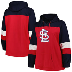 St. Louis Cardinals Women's Plus Size Colorblock Pullover Hoodie - Red Hoodies
