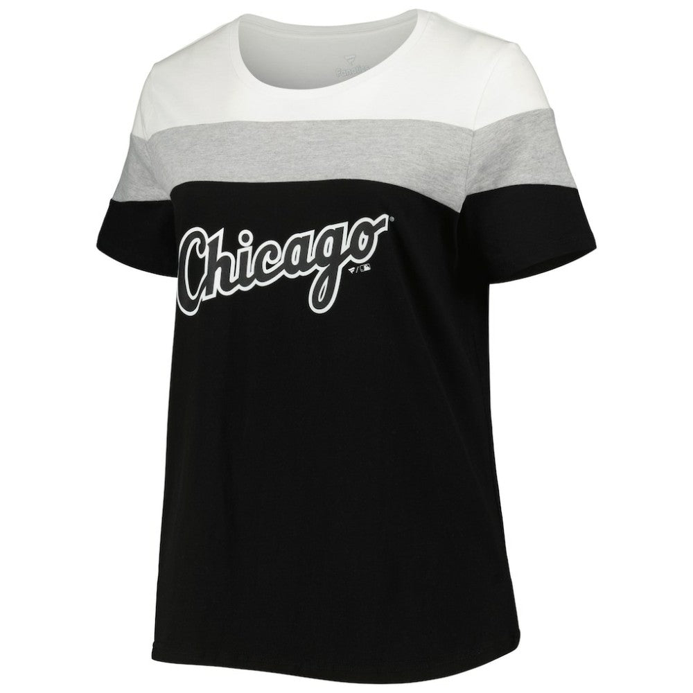 Chicago White Sox Women's Plus Size Colorblock T-Shirt - Black/Heather Gray T-shirts