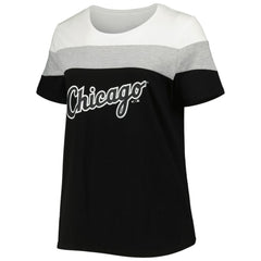 Chicago White Sox Women's Plus Size Colorblock T-Shirt - Black/Heather Gray T-shirts