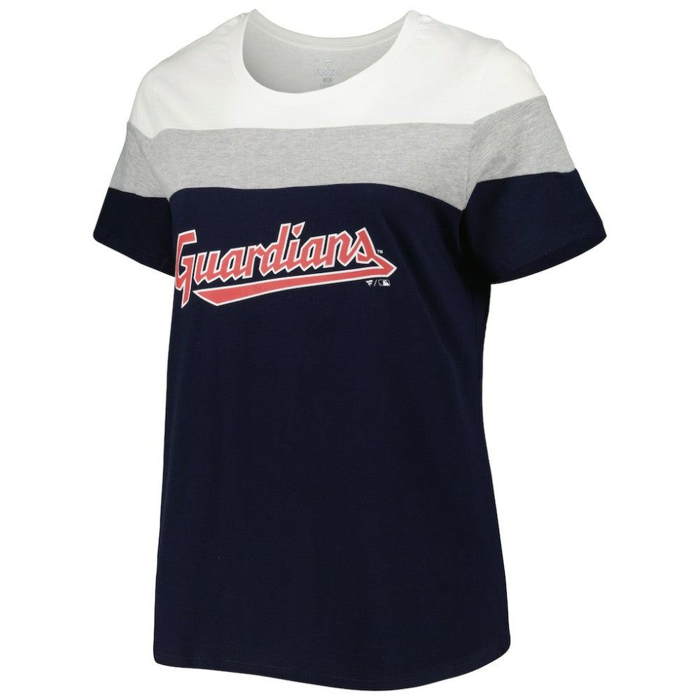 Cleveland Guardians Women's Plus Size Colorblock T-Shirt - Navy/Heather Gray T-shirts