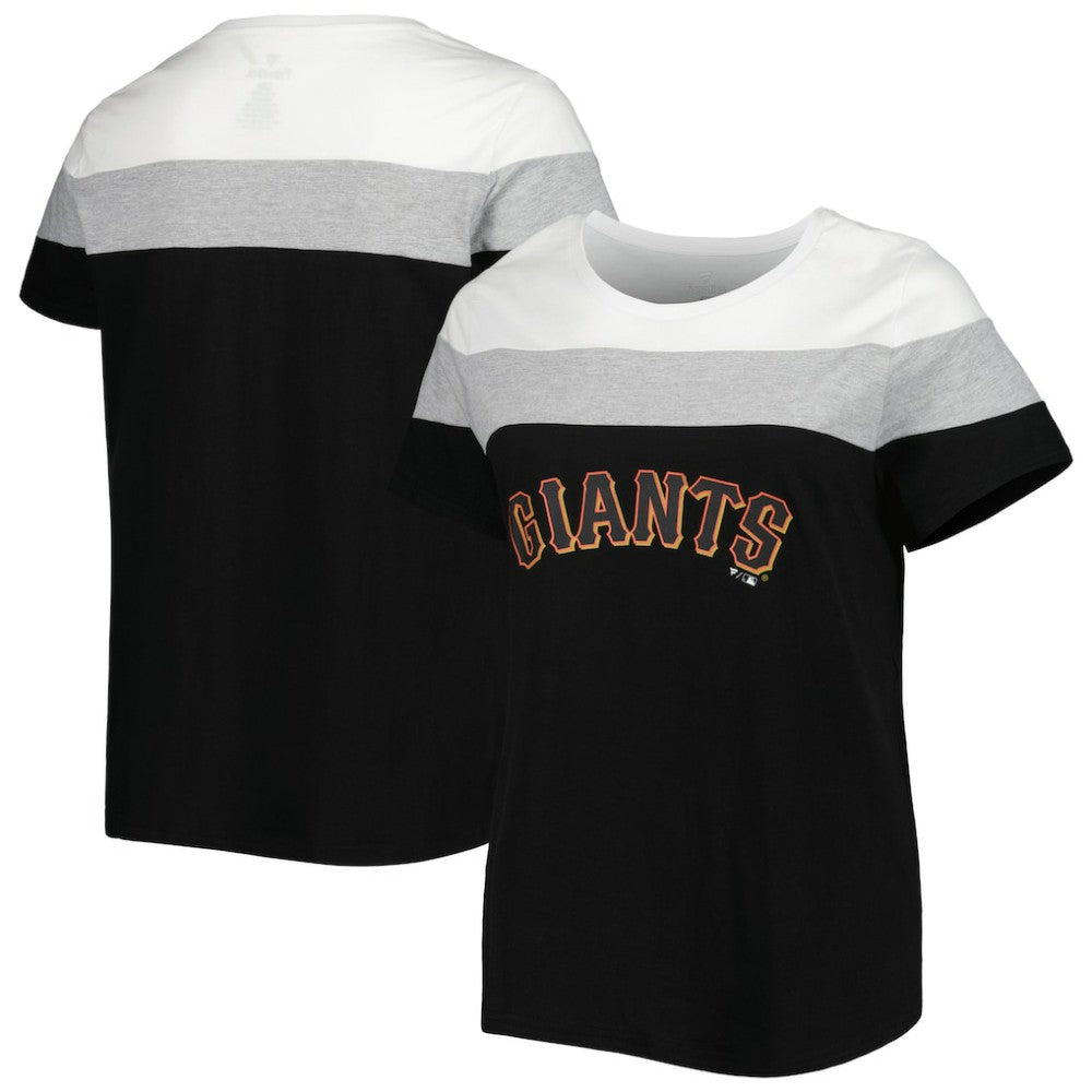 San Francisco Giants Women's Plus Size Colorblock T-Shirt - White/Black T-shirts