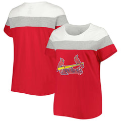 St. Louis Cardinals Women's Plus Size Colorblock T-Shirt - Red/Heather Gray T-shirts