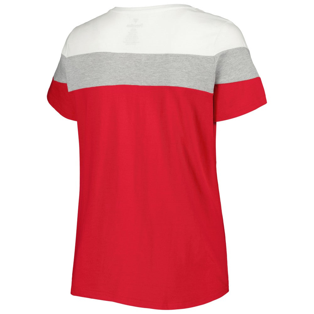 St. Louis Cardinals Women's Plus Size Colorblock T-Shirt - Red/Heather Gray T-shirts